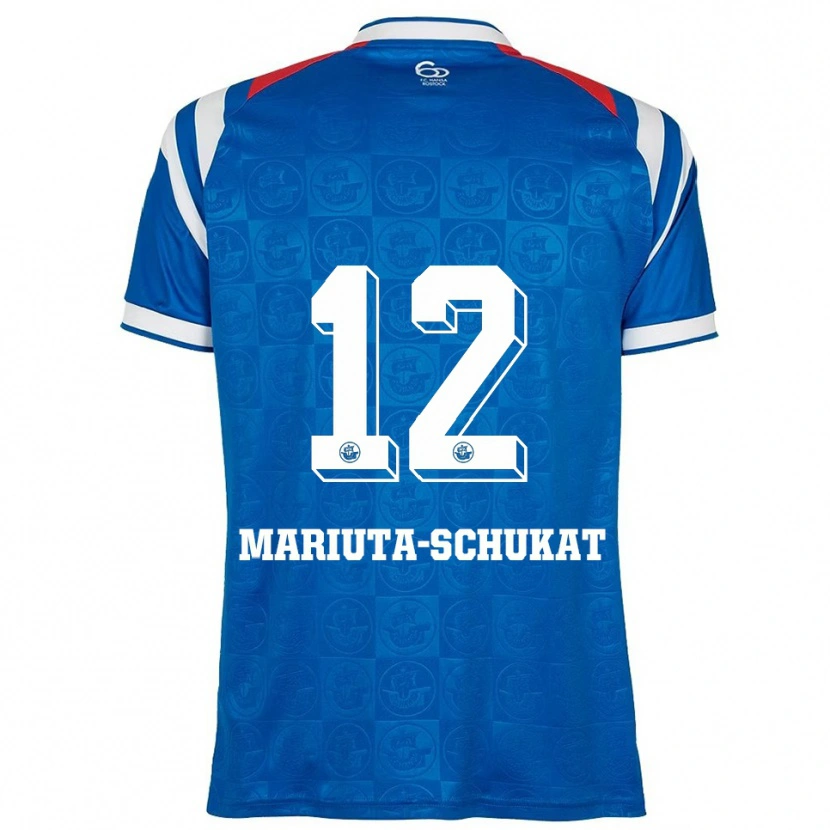 Danxen Herren Lara Mariuta-Schukat #12 Blau Weiß Rot Heimtrikot Trikot 2025/26 T-Shirt
