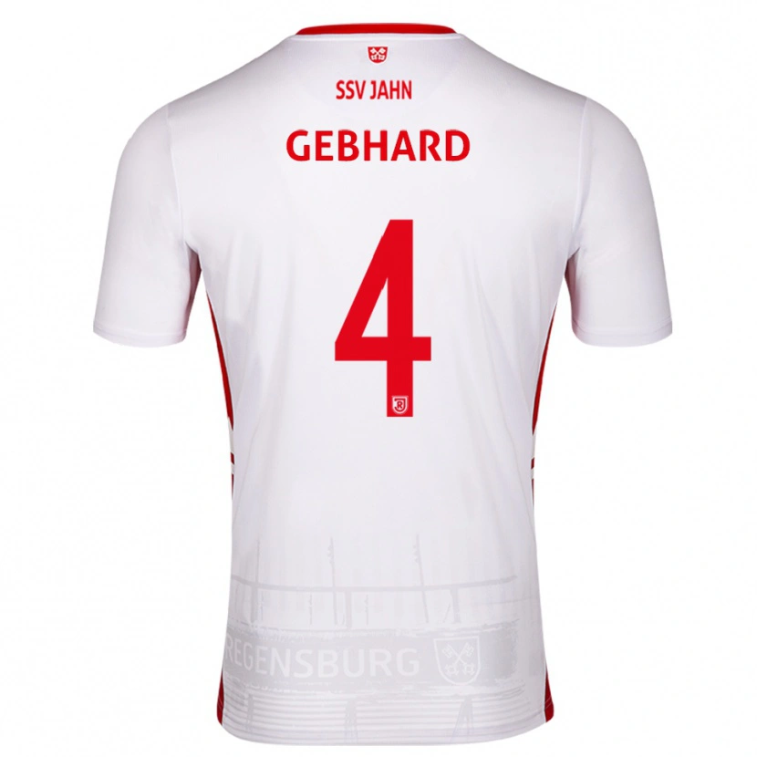 Danxen Herren Paul Gebhard #4 Weiß Rot Heimtrikot Trikot 2025/26 T-Shirt