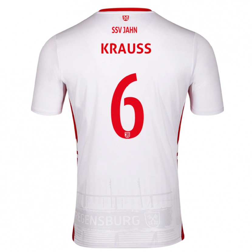 Danxen Herren Jakob Krauss #6 Weiß Rot Heimtrikot Trikot 2025/26 T-Shirt