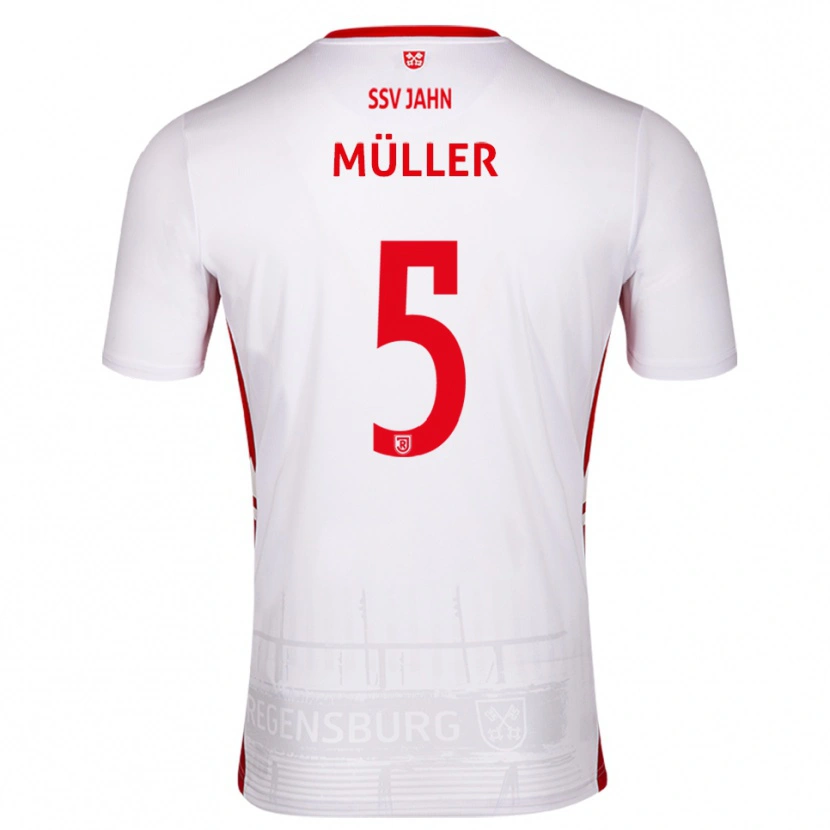 Danxen Herren Philipp Müller #5 Weiß Rot Heimtrikot Trikot 2025/26 T-Shirt