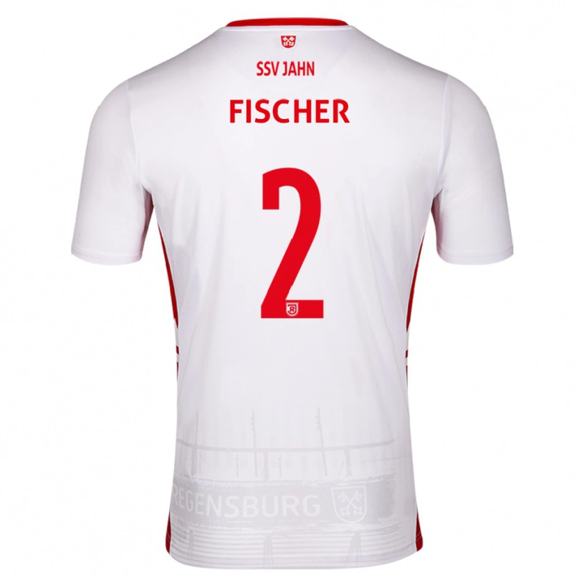 Danxen Herren Florian Fischer #2 Weiß Rot Heimtrikot Trikot 2025/26 T-Shirt