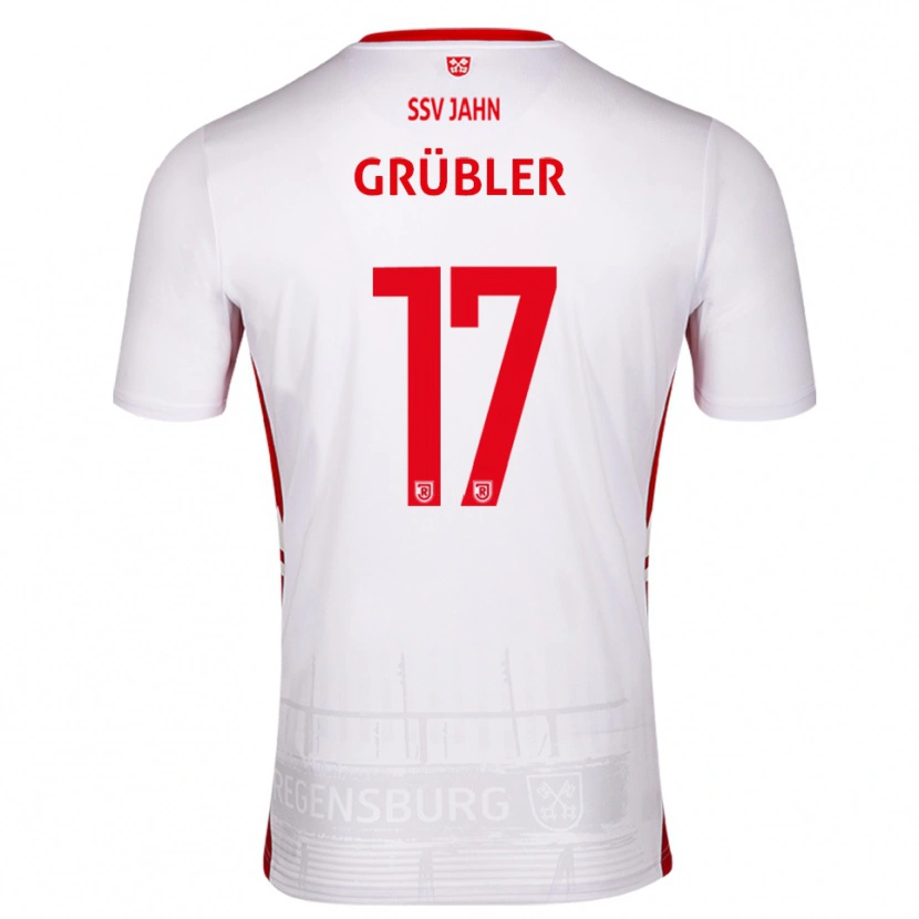 Danxen Herren David Grübler #17 Weiß Rot Heimtrikot Trikot 2025/26 T-Shirt