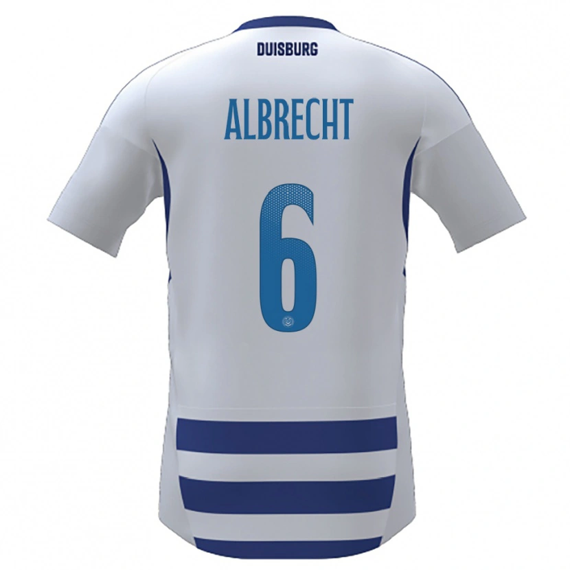Danxen Herren Jil Albrecht #6 Weiß Blau Heimtrikot Trikot 2025/26 T-Shirt
