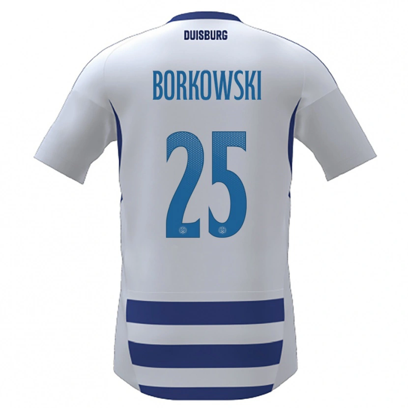 Danxen Herren Dennis Borkowski #25 Weiß Blau Heimtrikot Trikot 2025/26 T-Shirt