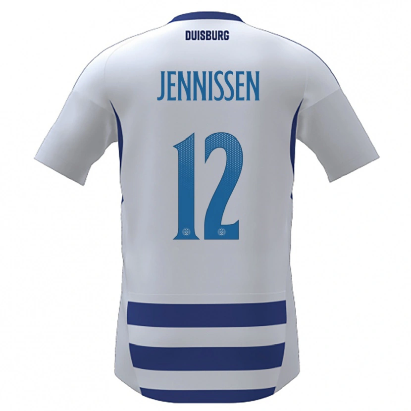 Danxen Herren Laurenz Jennissen #12 Weiß Blau Heimtrikot Trikot 2025/26 T-Shirt