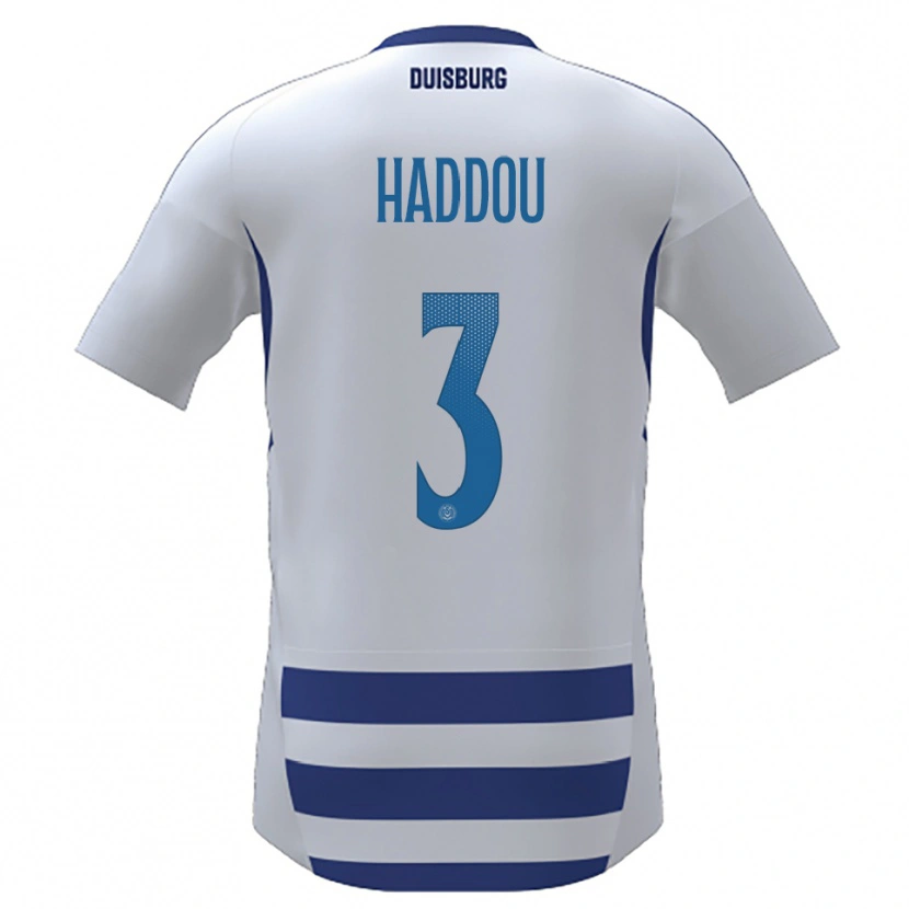 Danxen Herren Reda Haddou #3 Weiß Blau Heimtrikot Trikot 2025/26 T-Shirt