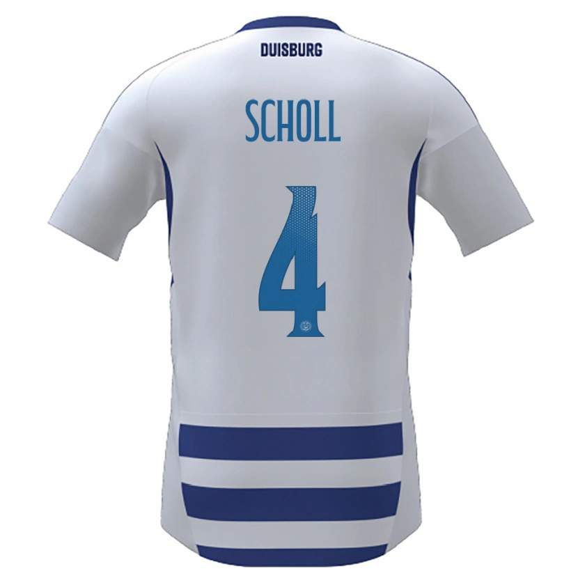 Danxen Herren Yannik Scholl #4 Weiß Blau Heimtrikot Trikot 2025/26 T-Shirt