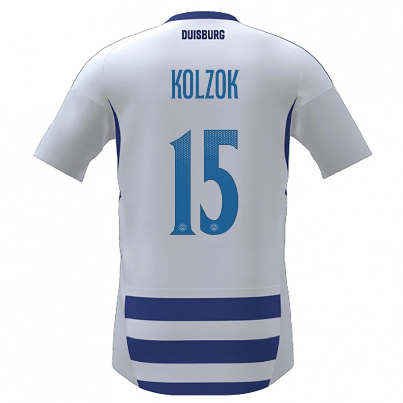 Danxen Herren Dominik Kolzok #15 Weiß Blau Heimtrikot Trikot 2025/26 T-Shirt