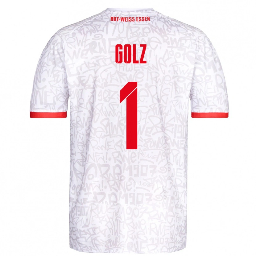 Danxen Herren Jakob Golz #1 Weiß Rot Heimtrikot Trikot 2025/26 T-Shirt