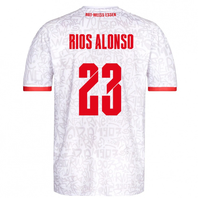 Danxen Herren José Enrique Ríos Alonso #23 Weiß Rot Heimtrikot Trikot 2025/26 T-Shirt