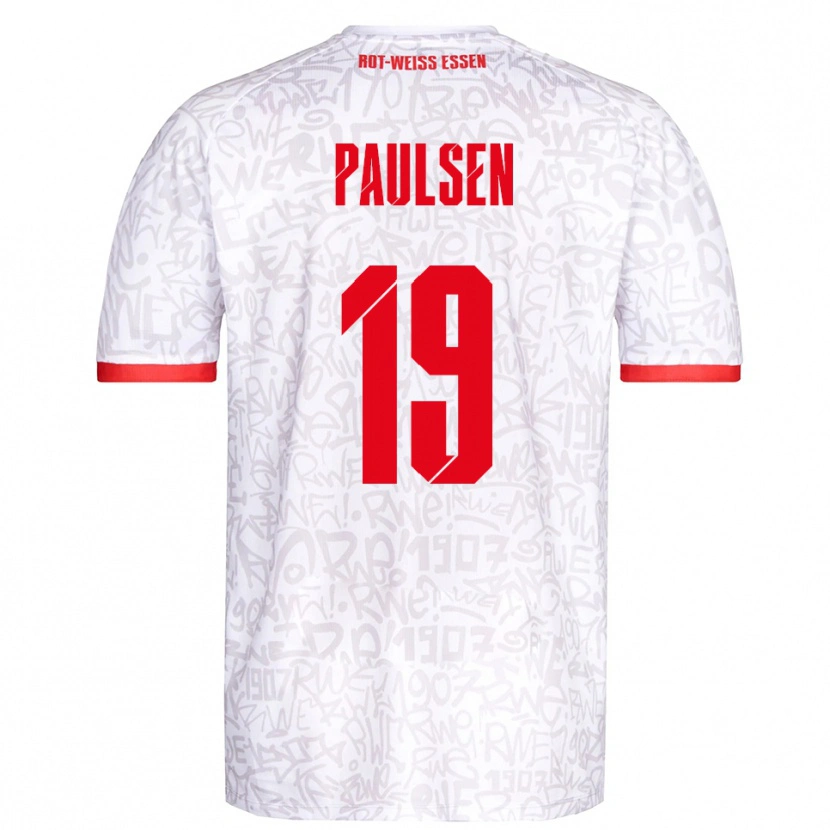 Danxen Herren Marvin Paulsen #19 Weiß Rot Heimtrikot Trikot 2025/26 T-Shirt