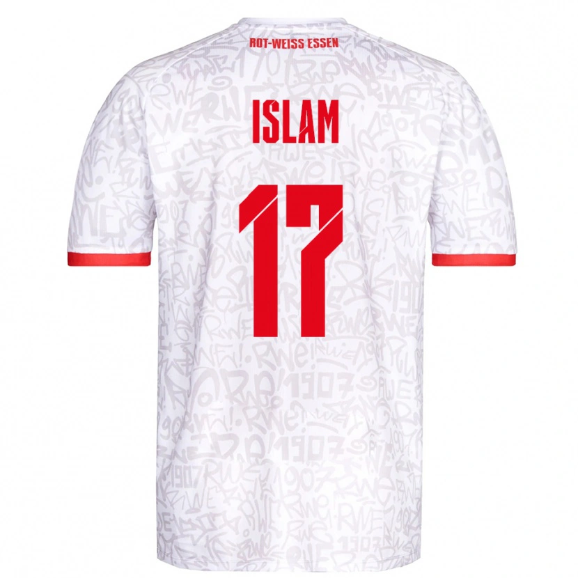 Danxen Herren Arda Islam #17 Weiß Rot Heimtrikot Trikot 2025/26 T-Shirt