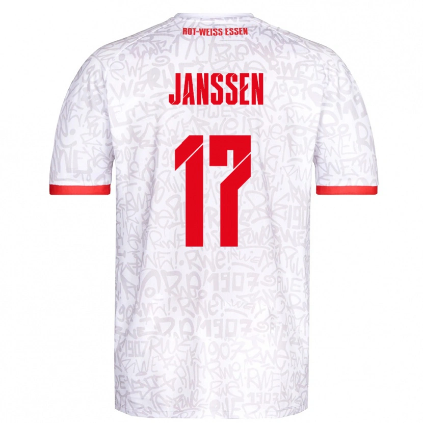 Danxen Herren Lenn Janssen #17 Weiß Rot Heimtrikot Trikot 2025/26 T-Shirt