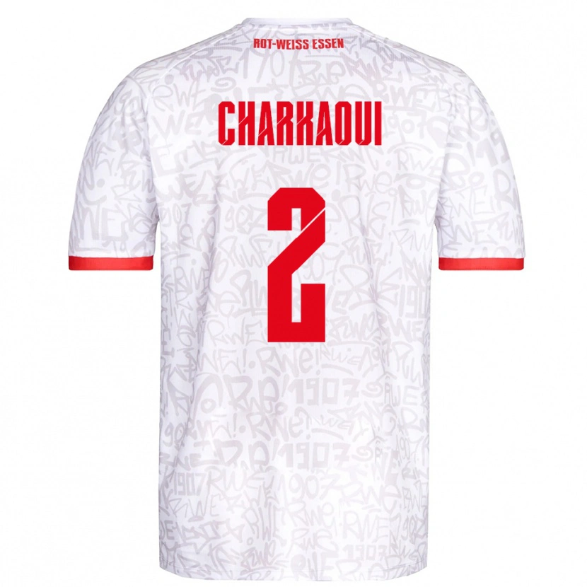 Danxen Herren Bilal Charkaoui #2 Weiß Rot Heimtrikot Trikot 2025/26 T-Shirt