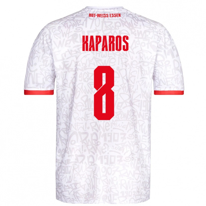 Danxen Herren Jimmy Kaparos #8 Weiß Rot Heimtrikot Trikot 2025/26 T-Shirt