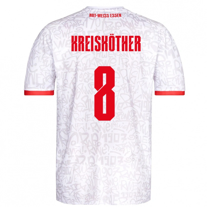 Danxen Herren Luiz-Simon Kreisköther #8 Weiß Rot Heimtrikot Trikot 2025/26 T-Shirt