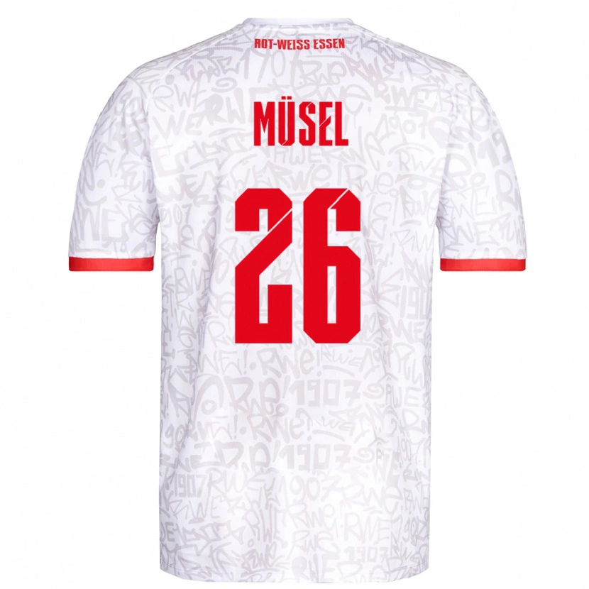 Danxen Herren Torben Müsel #26 Weiß Rot Heimtrikot Trikot 2025/26 T-Shirt