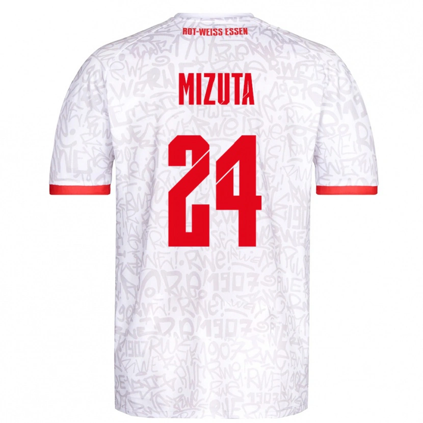 Danxen Herren Kaito Mizuta #24 Weiß Rot Heimtrikot Trikot 2025/26 T-Shirt