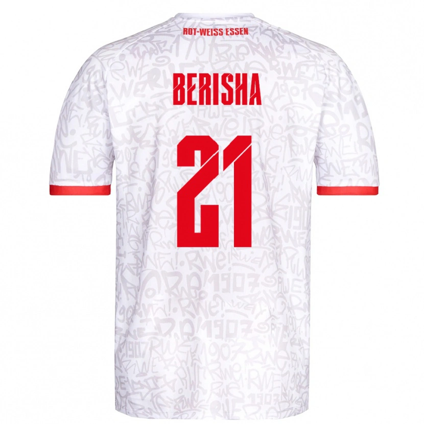 Danxen Herren Dion Berisha #21 Weiß Rot Heimtrikot Trikot 2025/26 T-Shirt