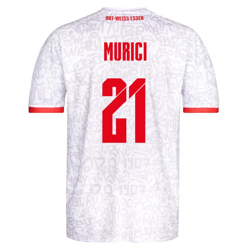 Danxen Herren Leard Murici #21 Weiß Rot Heimtrikot Trikot 2025/26 T-Shirt