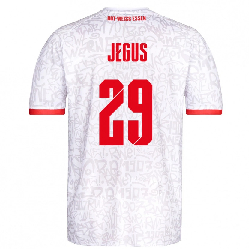 Danxen Herren Leonard Jegus #29 Weiß Rot Heimtrikot Trikot 2025/26 T-Shirt