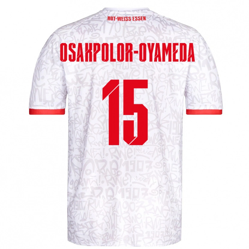 Danxen Herren Joel Osakpolor-Oyameda #15 Weiß Rot Heimtrikot Trikot 2025/26 T-Shirt