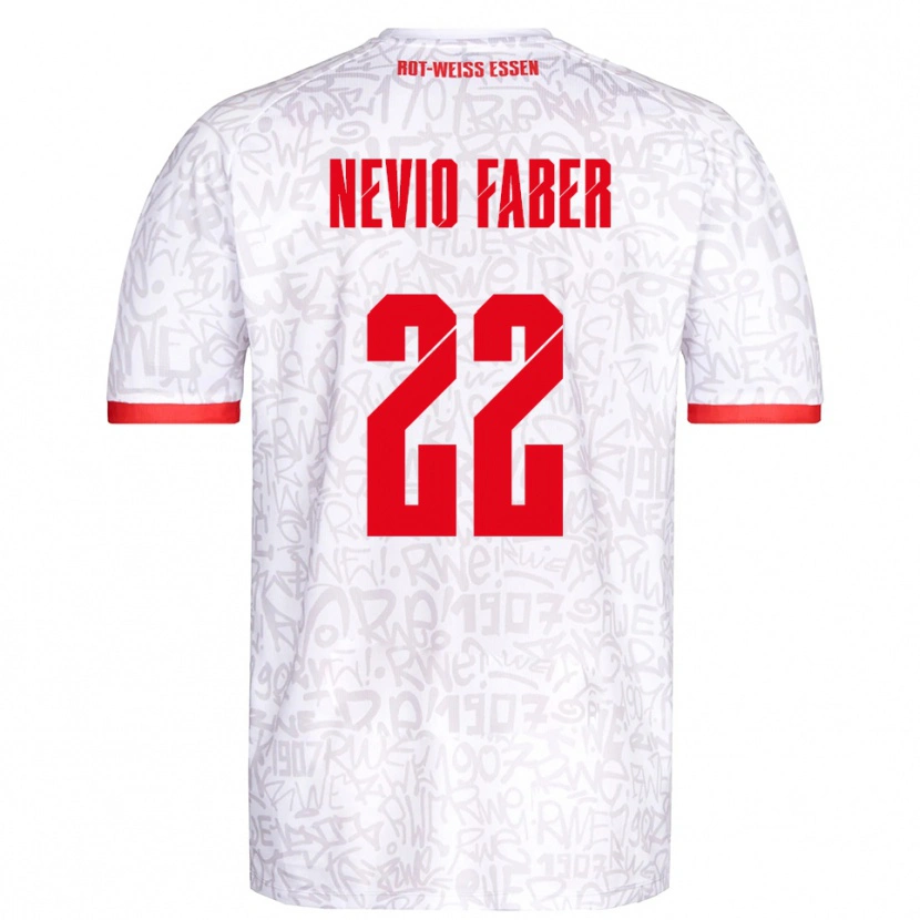 Danxen Herren Arne Nevio Faber #22 Weiß Rot Heimtrikot Trikot 2025/26 T-Shirt