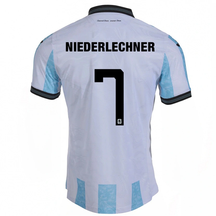 Danxen Herren Florian Niederlechner #7 Weiß Himmelblau Heimtrikot Trikot 2025/26 T-Shirt