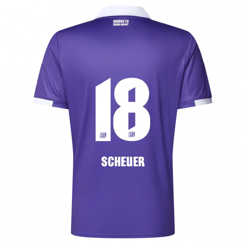 Danxen Herren Nevio Scheuer #18 Lila Weiß Heimtrikot Trikot 2025/26 T-Shirt