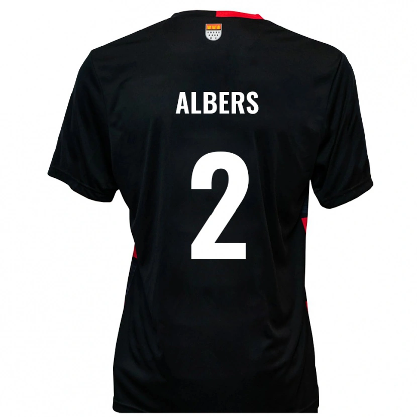 Danxen Herren Felix Albers #2 Schwarz Rot Heimtrikot Trikot 2025/26 T-Shirt