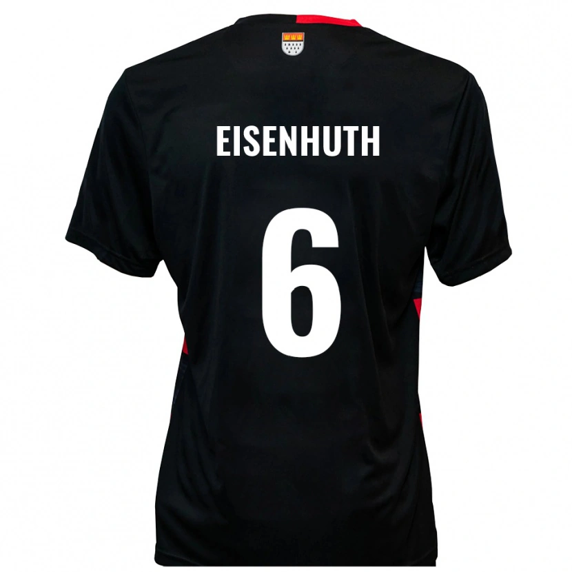 Danxen Herren Tobias Eisenhuth #6 Schwarz Rot Heimtrikot Trikot 2025/26 T-Shirt