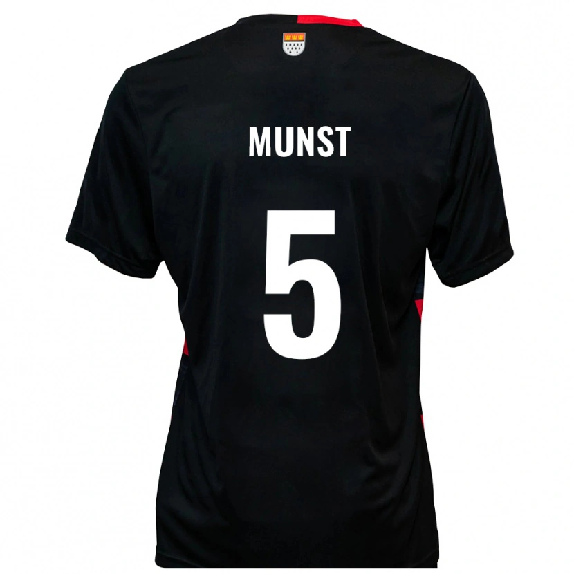 Danxen Herren Leonhard Münst #5 Schwarz Rot Heimtrikot Trikot 2025/26 T-Shirt