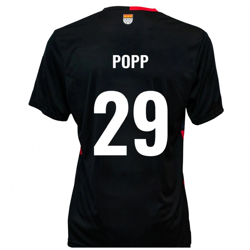 Danxen Herren Leander Popp #29 Schwarz Rot Heimtrikot Trikot 2025/26 T-Shirt