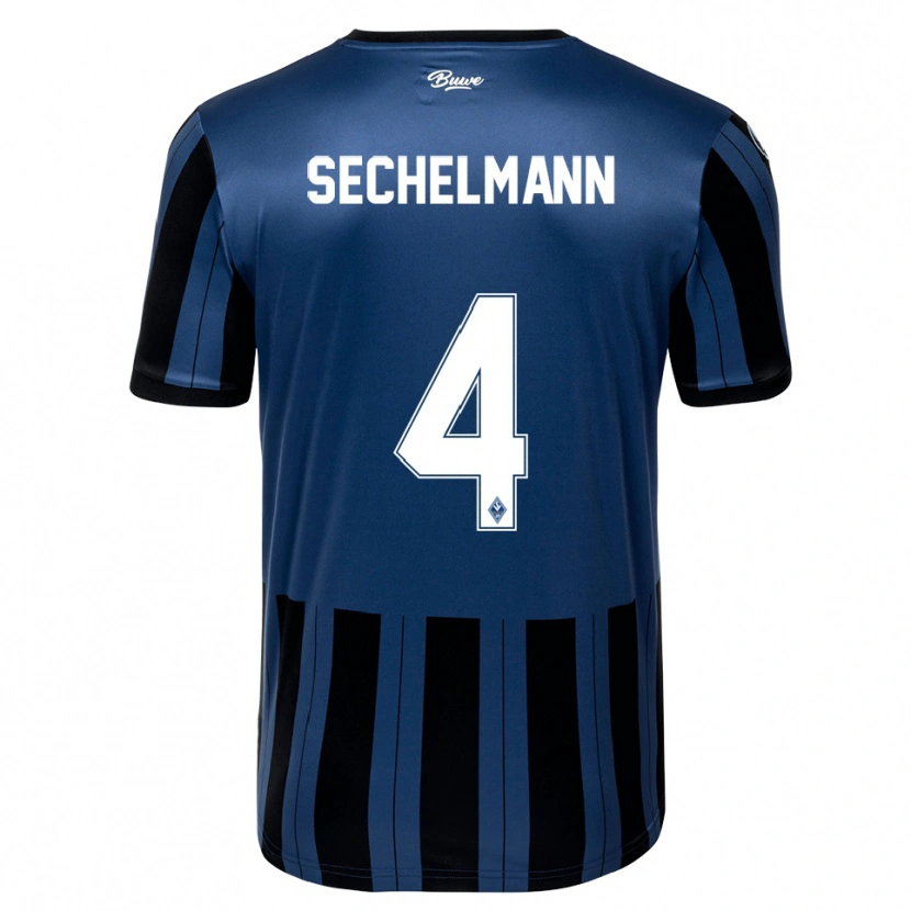 Danxen Herren Tim Sechelmann #4 Blau Grau Schwarz Heimtrikot Trikot 2025/26 T-Shirt