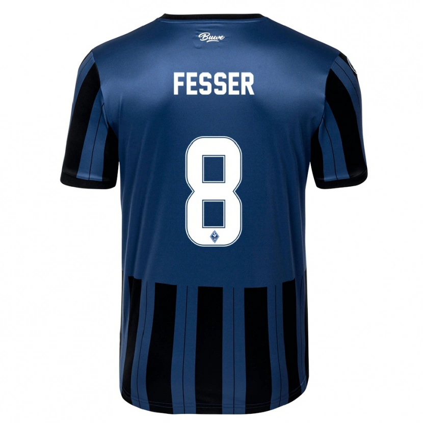 Danxen Herren Philipp Fesser #8 Blau Grau Schwarz Heimtrikot Trikot 2025/26 T-Shirt
