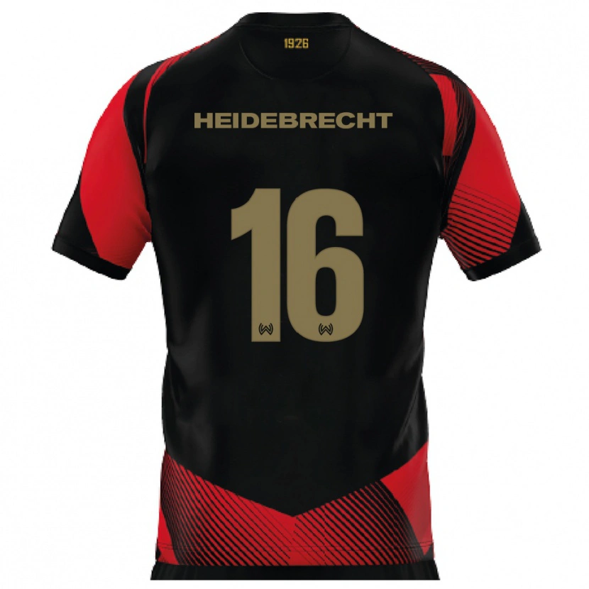 Danxen Herren Elias Heidebrecht #16 Schwarz Rot Heimtrikot Trikot 2025/26 T-Shirt