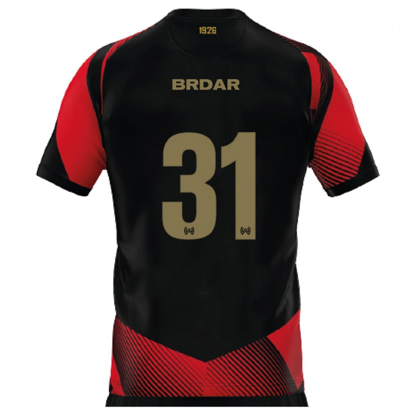 Danxen Herren Noah Brdar #31 Schwarz Rot Heimtrikot Trikot 2025/26 T-Shirt