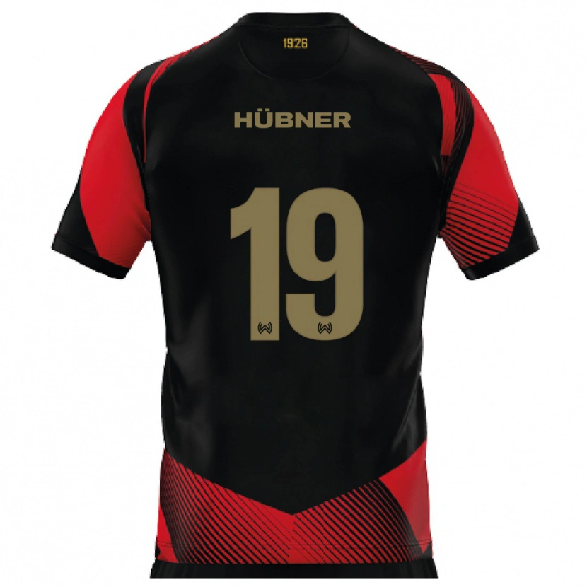 Danxen Herren Florian Hübner #19 Schwarz Rot Heimtrikot Trikot 2025/26 T-Shirt