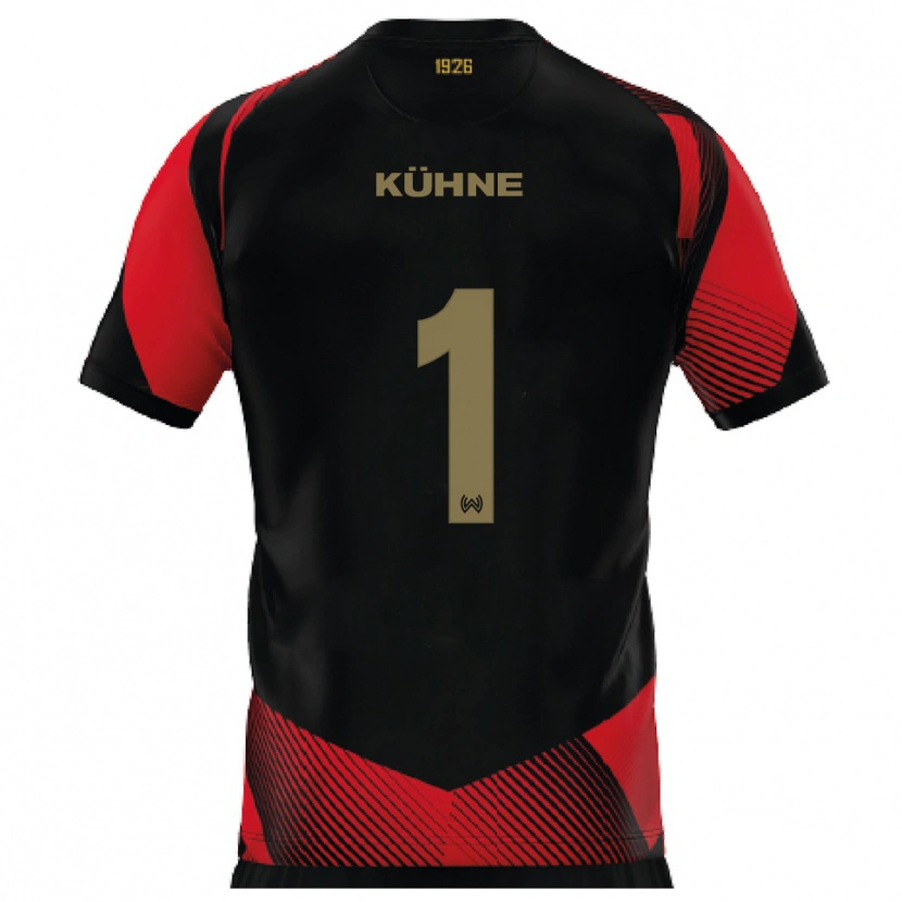 Danxen Herren Lars Kühne #1 Schwarz Rot Heimtrikot Trikot 2025/26 T-Shirt