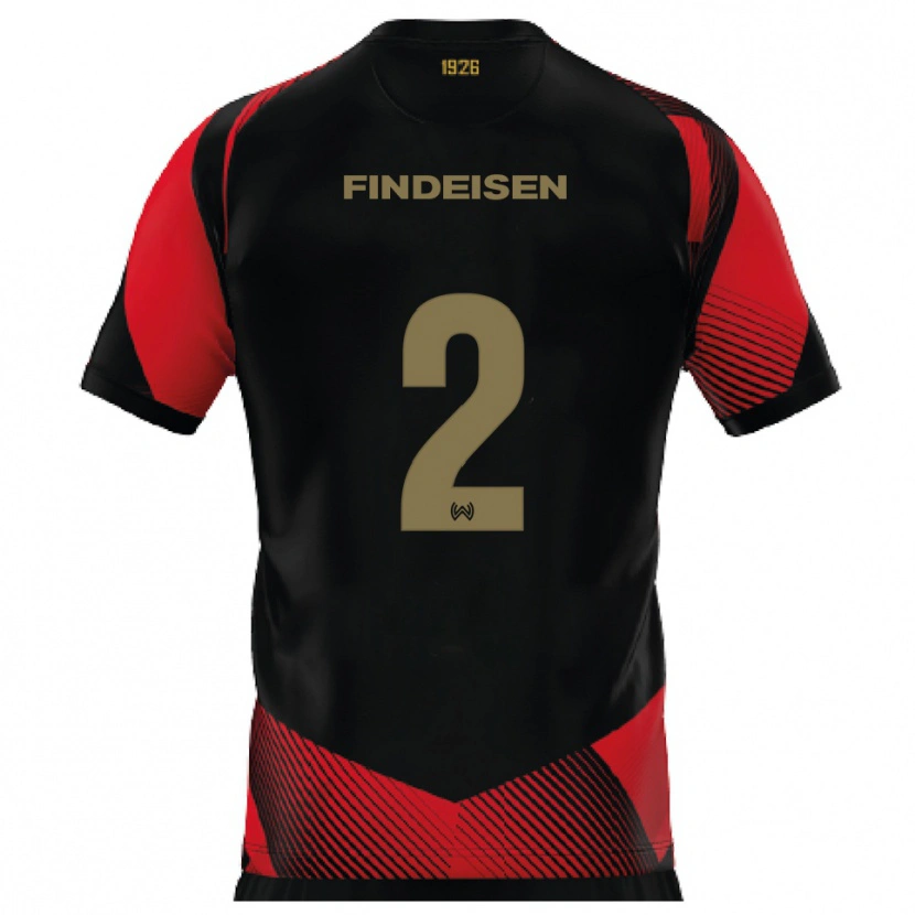 Danxen Herren Edwin Findeisen #2 Schwarz Rot Heimtrikot Trikot 2025/26 T-Shirt
