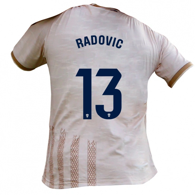 Danxen Herren Danilo Radovic #13 Cremeweiß Braun Auswärtstrikot Trikot 2025/26 T-Shirt