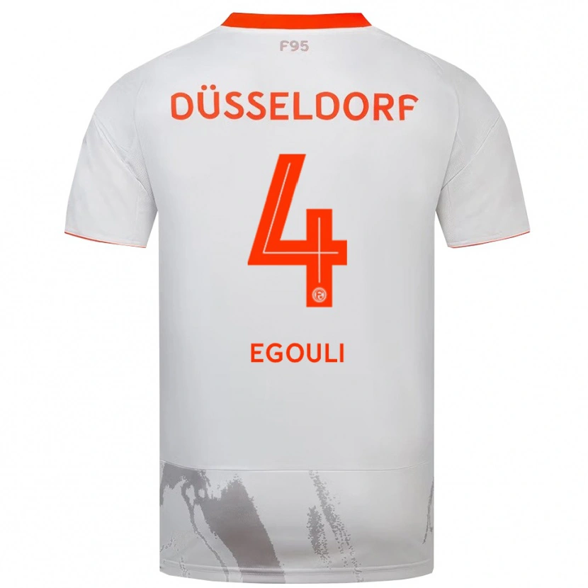 Danxen Herren Elias Egouli #4 Weiß Orange Auswärtstrikot Trikot 2025/26 T-Shirt