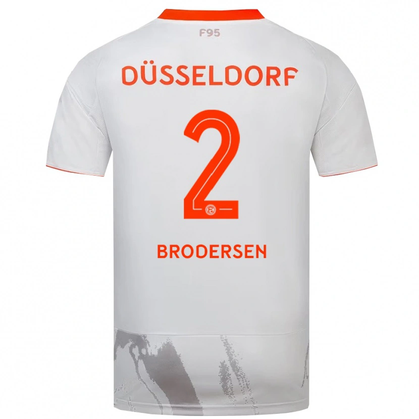 Danxen Herren Leonard Brodersen #2 Weiß Orange Auswärtstrikot Trikot 2025/26 T-Shirt