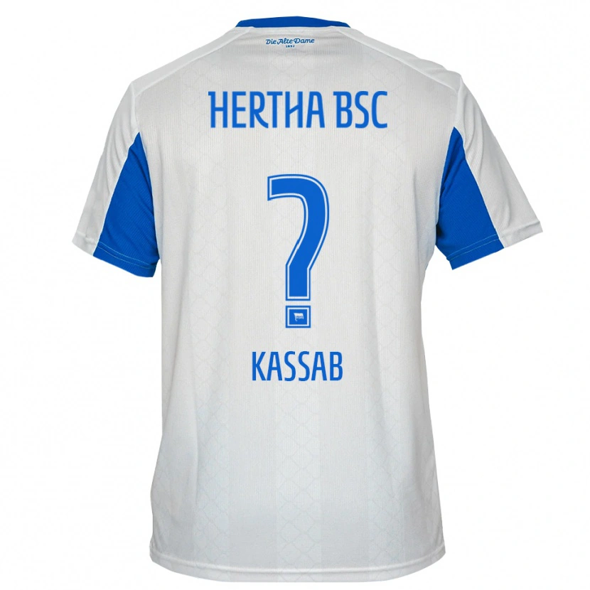 Danxen Herren Hassan Kassab #0 Weiß Blau Auswärtstrikot Trikot 2025/26 T-Shirt
