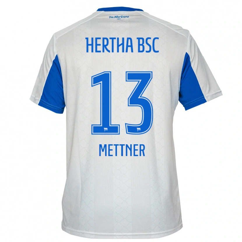 Danxen Herren Ella Mettner #13 Weiß Blau Auswärtstrikot Trikot 2025/26 T-Shirt
