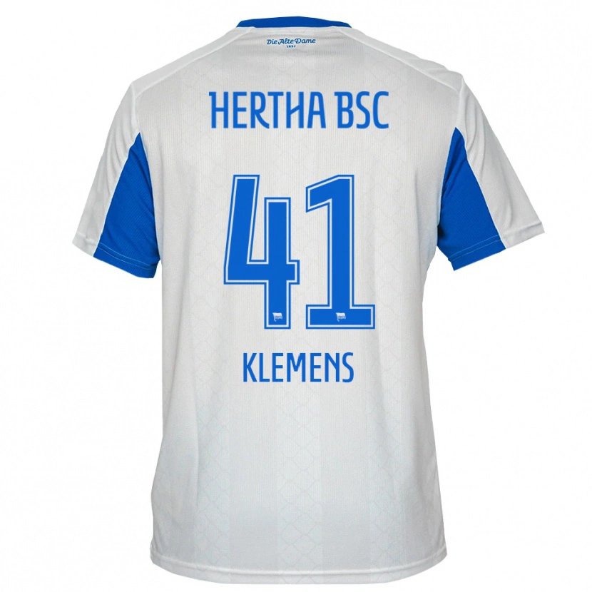 Danxen Herren Pascal Klemens #41 Weiß Blau Auswärtstrikot Trikot 2025/26 T-Shirt