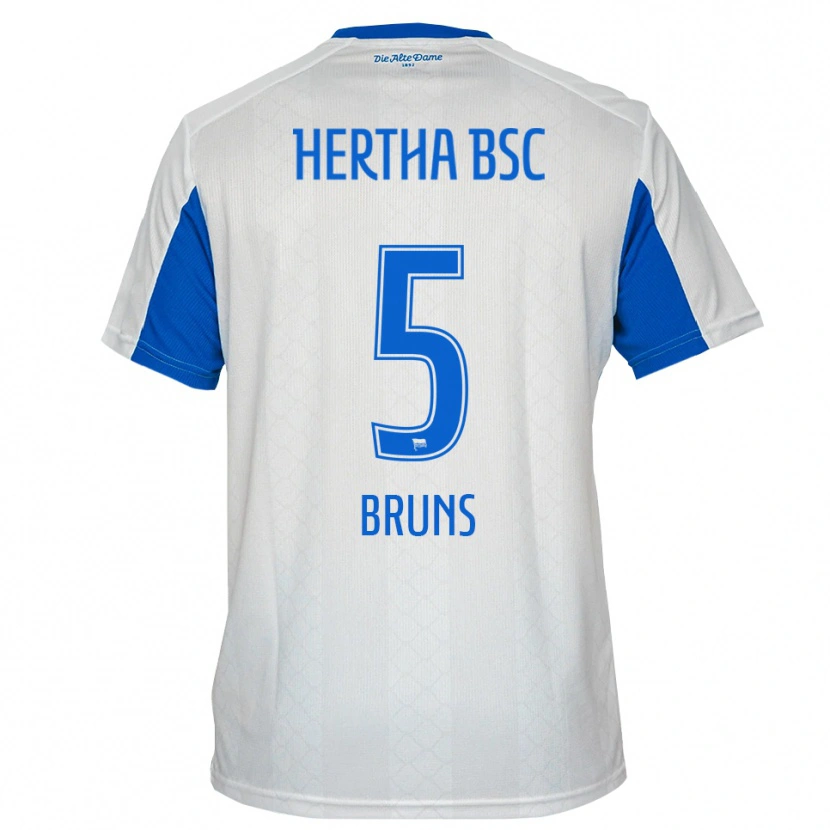 Danxen Herren Mathis Bruns #5 Weiß Blau Auswärtstrikot Trikot 2025/26 T-Shirt