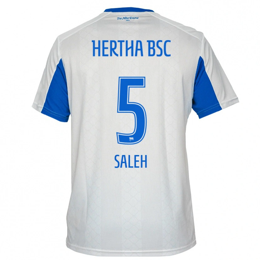 Danxen Herren Ibrahim Saleh #5 Weiß Blau Auswärtstrikot Trikot 2025/26 T-Shirt