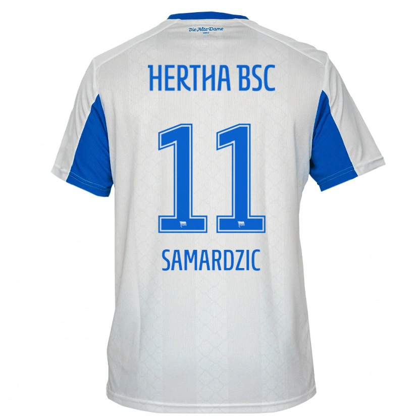 Danxen Herren Tadija Samardzic #11 Weiß Blau Auswärtstrikot Trikot 2025/26 T-Shirt