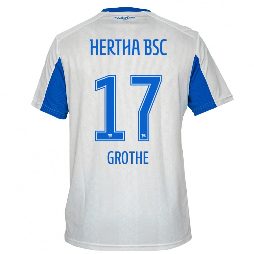 Danxen Herren Mayson Grothe #17 Weiß Blau Auswärtstrikot Trikot 2025/26 T-Shirt